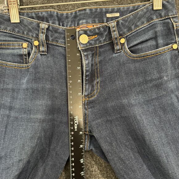 Tory Burch Jeans Womens 29 Blue Straight Leg Stretch Denim Logo Mid Rise - Picture 5 of 13